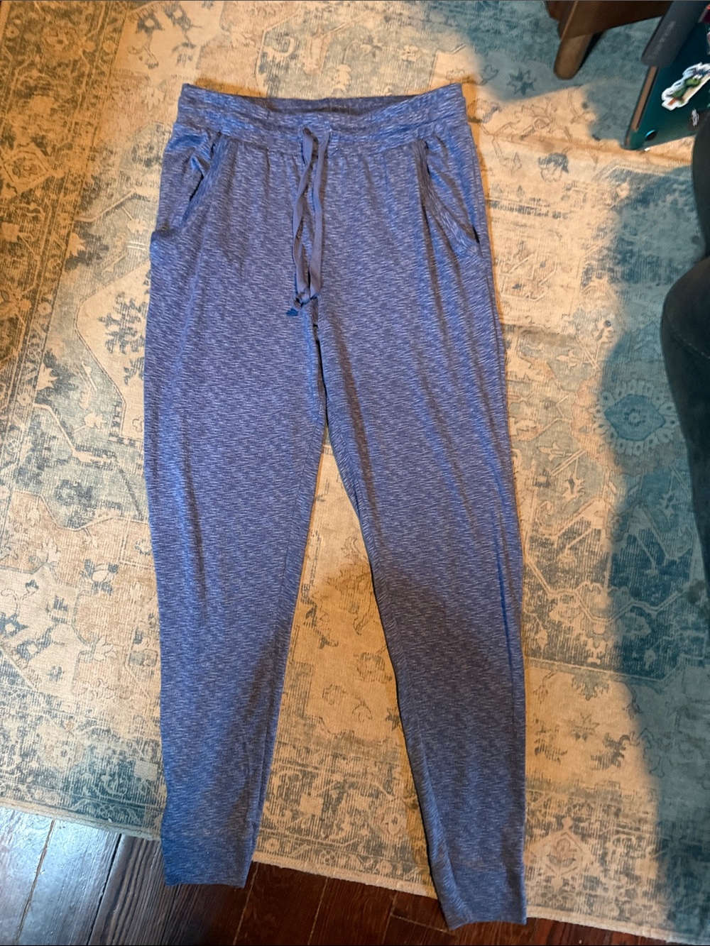 crown & ivy Blue Heather Drawstring Joggers